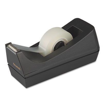 Desktop Tape Dispenser, 1"" Core, Weighted Non-Skid Base, Black, Sold as 1 Each, Weighted desktop office tape dispenser with nonskid base. By Scotch