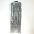 thumbnail image 4 of Party Heavy Sequins Tassels Dress Round Neck Straight Long Shiny Silver Dress Evening, 4 of 5
