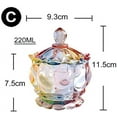 thumbnail image 2 of Embossed Clear Glass Apothecary Jar with Lid, Candy Jar Wedding Candy Buffet Jar Crystal Jewelry Box Food Jar 6 Oz, 2 of 3