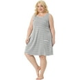 thumbnail image 3 of Unique Bargains Women's Plus Sleeveless Nightgowns Pockets Nightshirt 1X Grey, 3 of 6