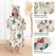 thumbnail image 4 of Wearable Blanket with Sleeves and Pocket Oversized Hooded Sweatshirt 3-14 YR Red and Blue Leafy Designs S, 4 of 7