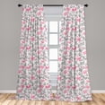 thumbnail image 5 of Ambesonne Butterfly Curtains, Abstract Nature Depiction, Pair of 28"x63", Grey Pink White, 5 of 5