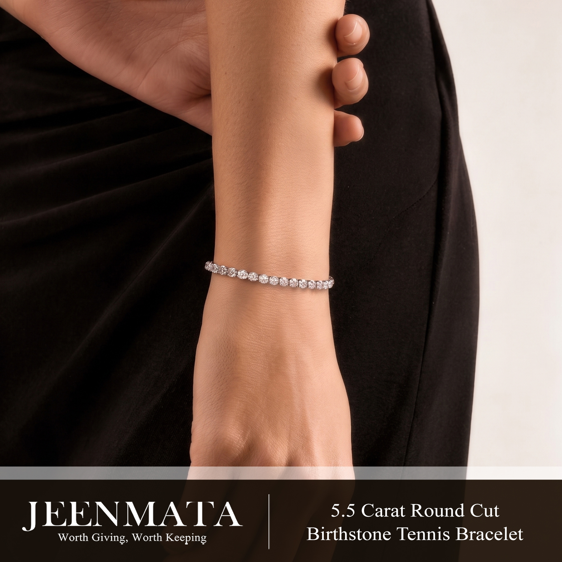 JeenMata 5.5 Carat Cubic Zirconia Tennis Bracelet for Women photo 5