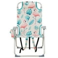 thumbnail image 2 of Tcbosik Folding Beach Chair with Headrest, Outdoor Chair with 5-Position Adjustable Back, Lightweight Backpack Chair with Side Storage, Towel Bar and Cooler Pouch, Flamingo, 2 of 9