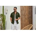 thumbnail image 2 of COOFANDY Mens Button Down Shirt Short Sleeve Casual Shirts Linen Textured Summer Beach Shirts, 2 of 4