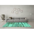 thumbnail image 3 of Ahgly Company Indoor Square Patchwork Turquoise Blue Transitional Area Rugs, 4' Square, 3 of 4