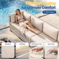 thumbnail image 4 of 8-Piece Outdoor Patio Furniture Set with 55,000 BTU Fire Pit Table, PE Wicker Rattan Sectional Sofa Conversation Set - All-Weather Garden, Backyard Furniture,Beige, 4 of 14
