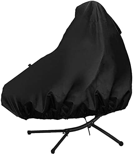 Black Outdoor Hanging Chaise Lounge and Stand Cover Waterproof Patio Arc Stand Hammock Chair Cover Hanging Curved Steel Chaise Lounge Swing Chair Covers 73 Inches 73 Inch 