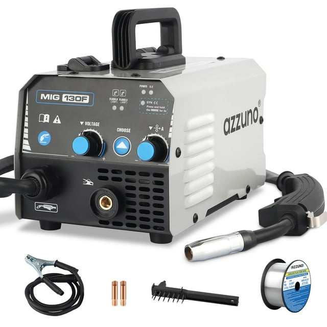 Soldador AZZUNO MIG 130A 110V Flux Core portátil sin gas