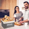 thumbnail image 3 of Bread Storage Basket for Kitchen, Foldable Fabric Bread Keeper Bread Storage Container Bin with Handles, Bread Baskets for Kitchen Counter and Pantry (White & Grey), 3 of 3