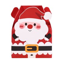 Christmas Cute 3D Candy Boxes, Sturdy Cardboard Cookie Boxes, 6X4.5X4 Inches Assembled Size, 4 Adorable Festive Designs Santa Claus Snowman House Workshop, Easy To Assemble With