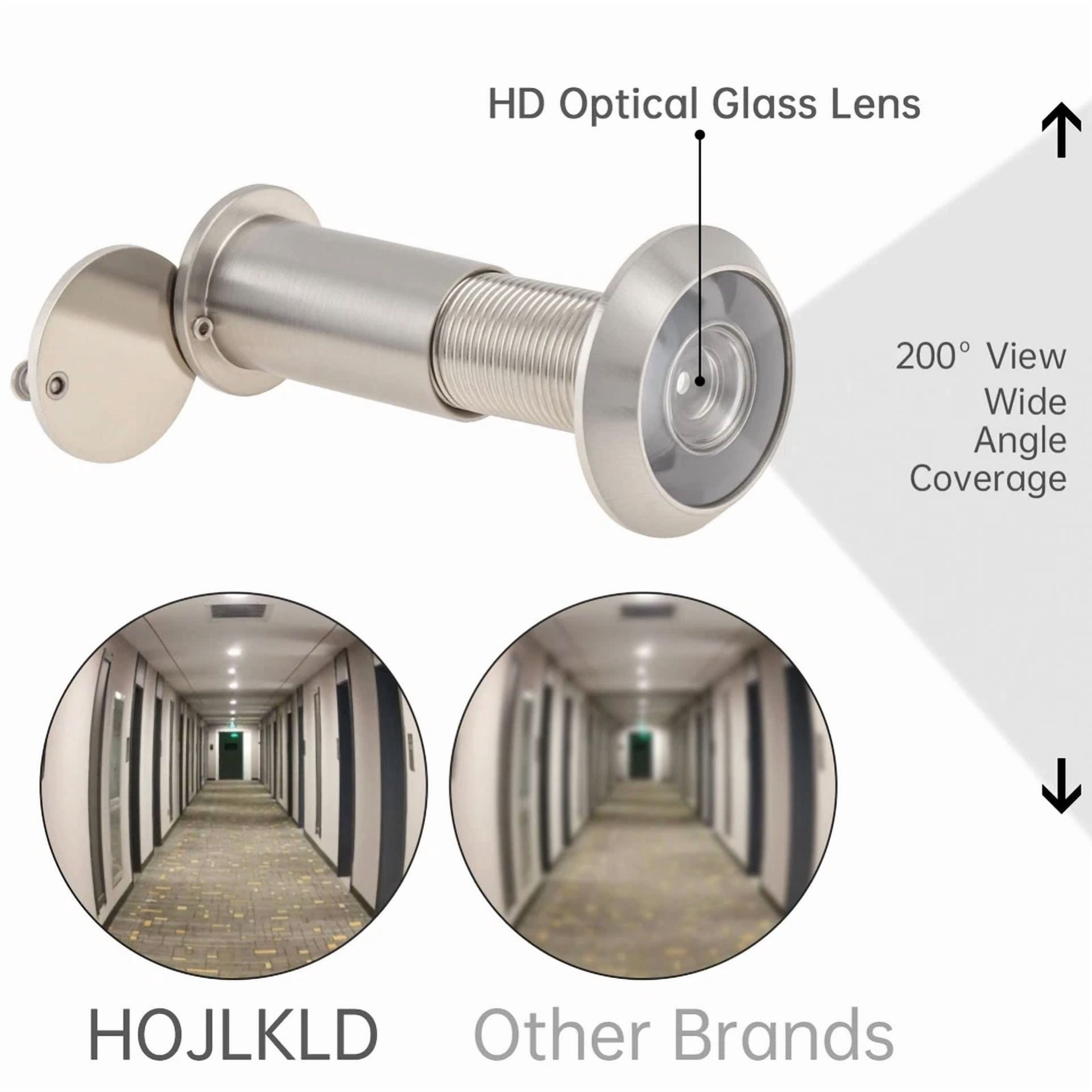200° Door Viewer & 6Mm Drill Bit Set Hd Optical Glass Lens For 35-65 Mm Doors Us