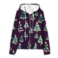 thumbnail image 4 of LOVZFMLL Vestes pour Femmes Décontractées de Noël Imprimées à Fermeture Éclair à Manches Longues à Capuche, 4 of 6