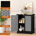 thumbnail image 3 of TOYTEXX Black Buffet Sideboard Cabinet with Patterned Doors & Storage for Kitchen or Living Room, 3 of 5