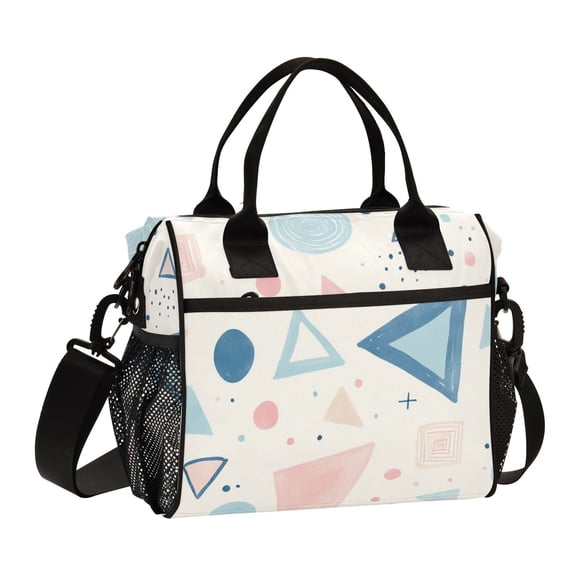 Ckdifva Digital Illustration Dots Cooler Bag Cooler Cooling Tote Lunch Bag Lunch Box Front Pocket with Shoulder Strap