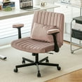 thumbnail image 3 of Premium Fabric Office Chair, Pink, 3 of 13