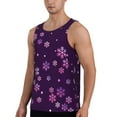 thumbnail image 2 of Daiia Purple Snow Flakes Printed Men's Quick Dry Fit Muscle Tank Top Slim-Fit Tank Workout Tank Top Lightweight Sports Tank Top-Medium, 2 of 7