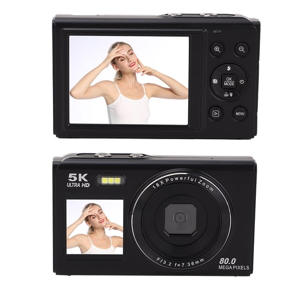 Cámara Digital De 5k Para Fotografía, Cámara Vlog De Doble Pantalla De 80MP, Foco Automático De Zoom Digital 18x, Cámara Selfie, Para Viajes Principiantes