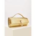 thumbnail image 4 of REMANLAND Women's PVC Snake Print Tote Clutch, Gold, 4 of 7