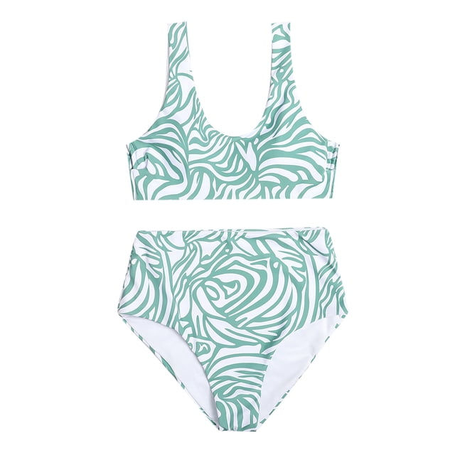 Traje de baño dividido para mujer a la moda, Bikini Sexy a rayas en la cintura Fridja nalpqowj20562