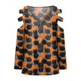 thumbnail image 5 of Camiseta suelta estampada a la moda para mujer Blusa de manga larga con cuello en V Tops casuales Pompotops FGAJ15480, 5 of 5