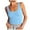 Blue, variant on SHITINN Cropped Shirts for Girls 9-10 Lace Trim Camisole Pack Women's Neck Sleeveless Knit Ribbed Fitted Casual Crop Tank Top