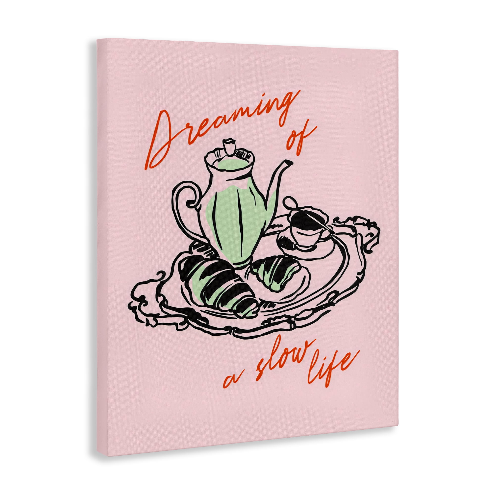 Stupell Industries Slow Life Tea Platter Canvas Wall Art, design by The Prints Vibe