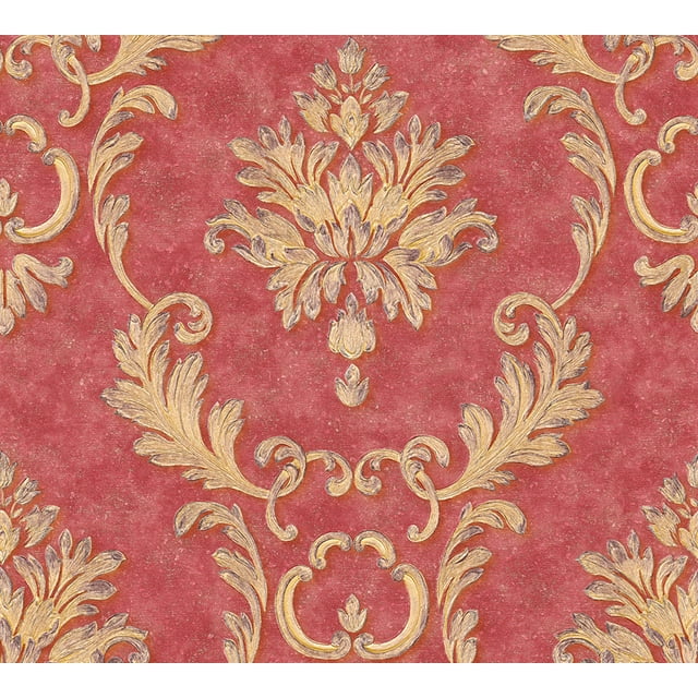 Luxury - A High Quality Ensemble Red Wallpaper Roll, Traditional Wall Decor