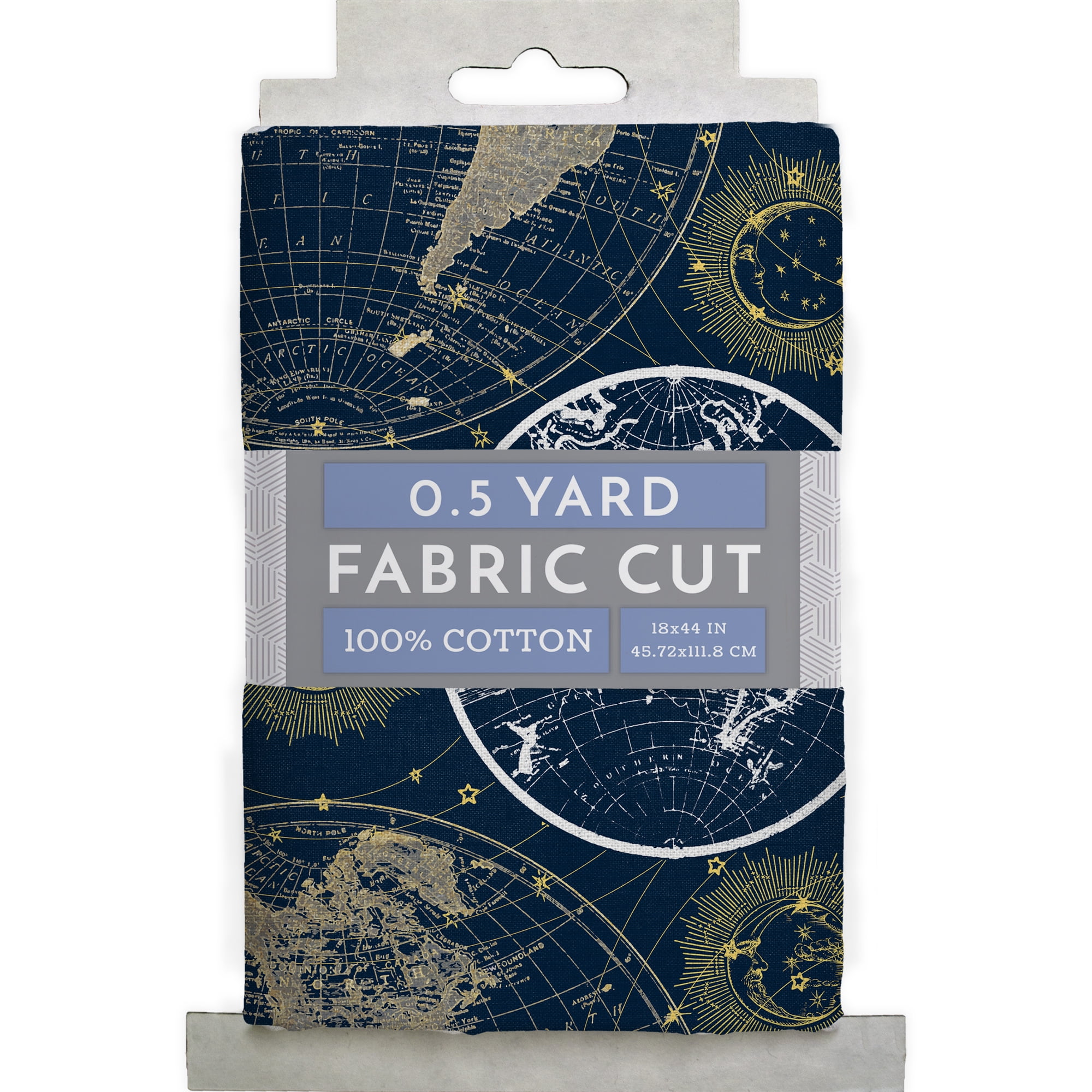 Half-Yard 100% Cotton Celestial Maps, Blue, 44" Wide for Quilting & Sewing by David Textiles