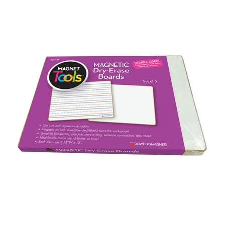 Dowling Magnets Magnetic Dry-Erase Lined & Blank Board, Set of 5