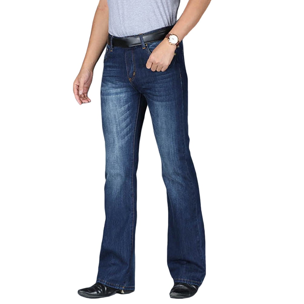 Haorun Men Bell Bottom Jeans Vintage 60S 70S Flared Denim Pants Retro  Regular Fit - Walmart.Com