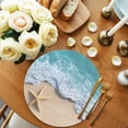 thumbnail image 2 of Teal Coastal Round Placemats Set of 6 for Dinning Tables,Heat-proof Braided Table Mats 15 Inch,Summer Beach Starfish Nautical Seaside Washable Place Mat for Kitchen Restaurant Party Table Decor, 2 of 9