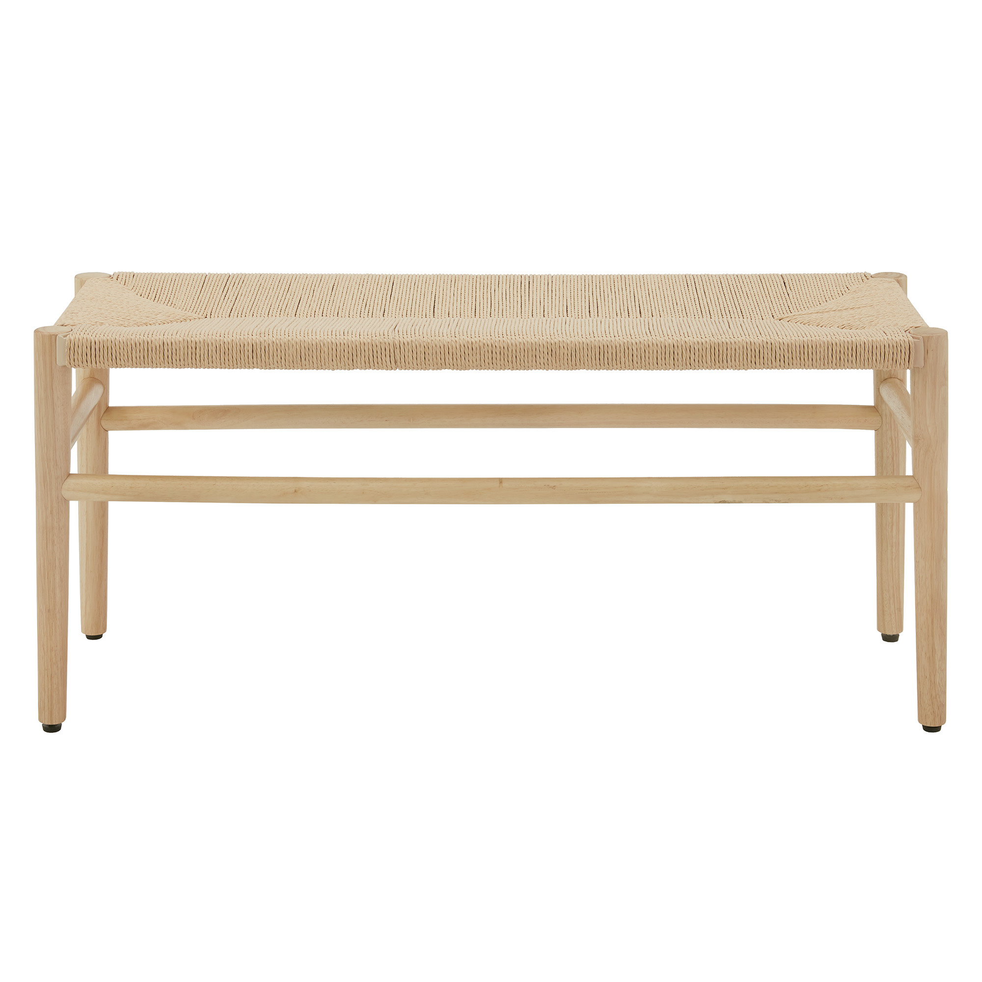 Weston Home Rovinj Solid Wood Bench with Weave Rope