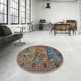 thumbnail image 3 of Ahgly Company Indoor Square Traditional Brown Animal Area Rugs, 7' Square, 3 of 6