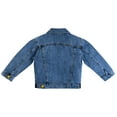 thumbnail image 3 of KIDSCOOL SPACE Boys Denim Jacket,Little Big Kids Simple Design Colored Buttons Jean Coat,Mid Blue,5-6 Years, 3 of 5