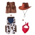 thumbnail image 2 of Kogui Cowboy Costume Kids Boys Toddler Cowboy Costume with Hat Halloween Party Dress Up 8T 10T (Red,8-10 Years), 2 of 5