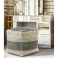 thumbnail image 4 of LR Home Medium Tribal Indoor Square Pouf, Taupe/Gray, 20" x 20" x 20", 4 of 9