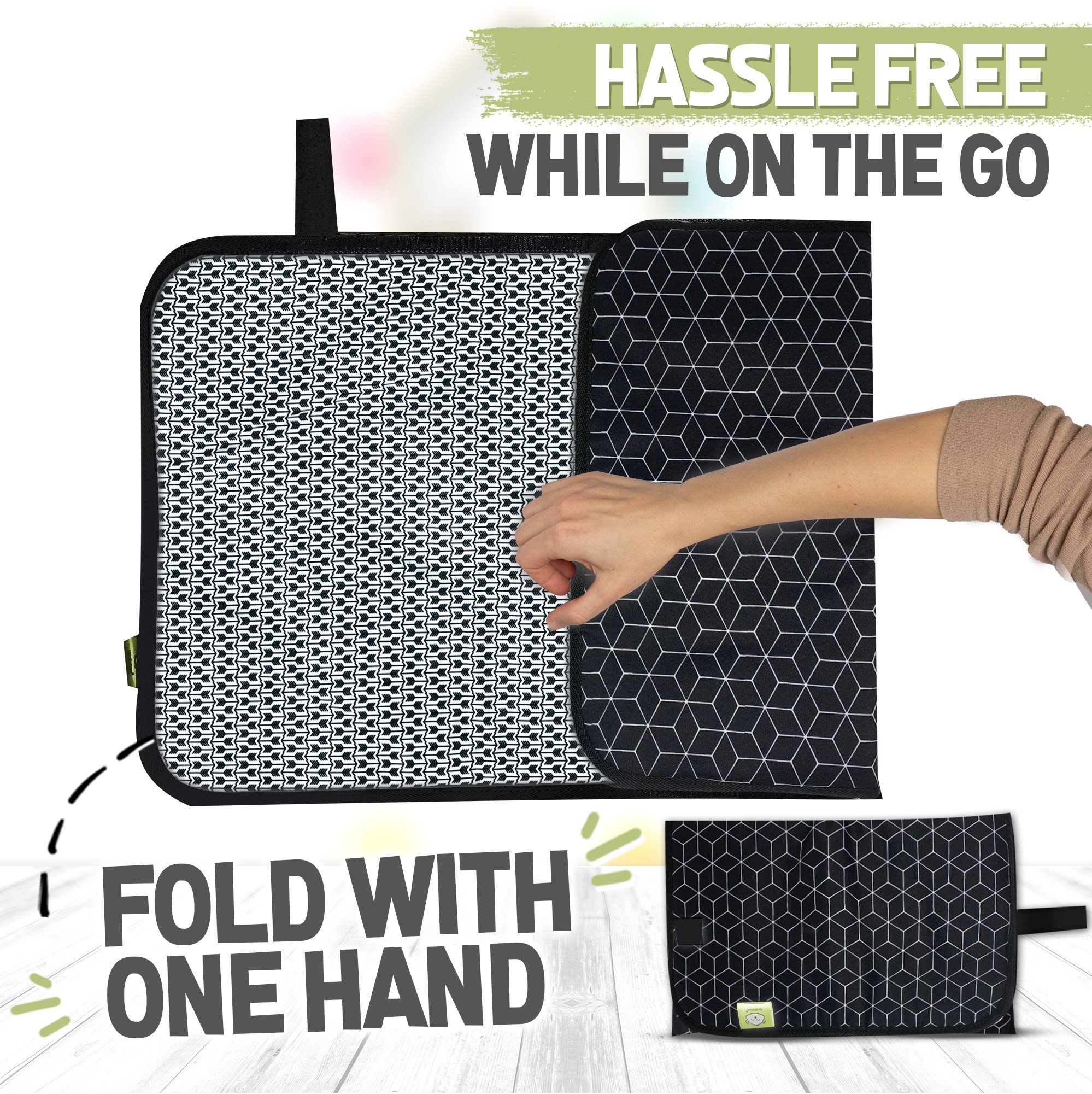 Lightweight Changing Pads For Baby Travel Diaper Change Mat Machine Washable Small Changing Pad Portable Diaper Changing Pad Black Geo Baby Changer Waterproof Foldable Baby Changing Mat