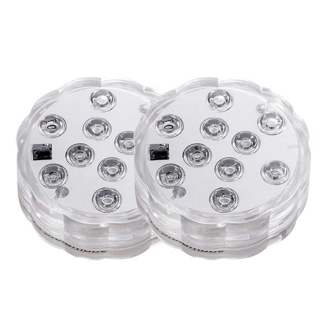 Amdohai Diving LEDs Lights with RF Remote Cell Operated IP68 Waterproof Underwater Light 10LEDs 16 Color Changing Pond Lights for Aquarium Fountain