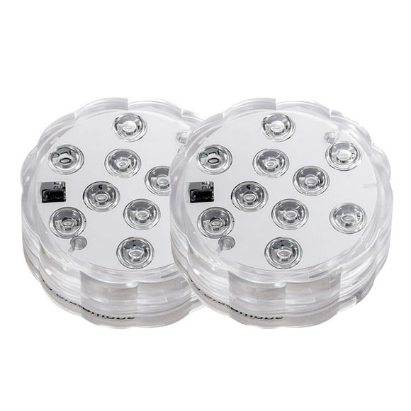 Amdohai Diving LEDs Lights with RF Remote Cell Operated IP68 Waterproof Underwater Light 10LEDs 16 Color Changing Pond Lights for Aquarium Fountain