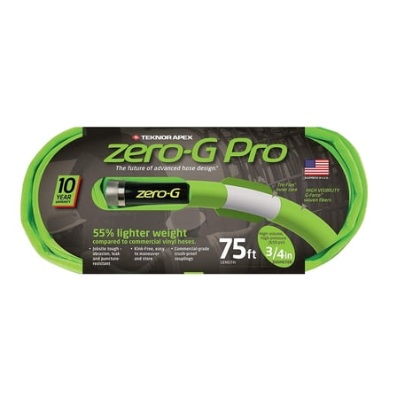 Zero-G Zero-G Pro 4300-75 Garden Hose, Green, 3/4" Dia x 75' L