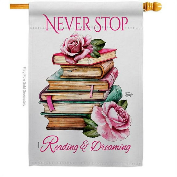 Ornament Collection H192701-BO 28 x 40 in. Reading Dreaming Sweet Life Expression Double-Sided Decorative Vertical House Flags - Decoration Banner Garden Yard Gift