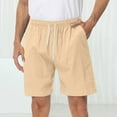 thumbnail image 2 of Youmylove Fashion Mens Shorts Mens Summer Shorts Elastic Waist Drawstring Beach Shorts Solid Color Loose Shorts With Pockets Stretch Dress Basic Shorts, 2 of 5