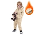 thumbnail image 2 of TJAZFJPA Fall Hoodie Rounded Hem Kids Clothes Sets Children's Sports Suit Boys and Girls Hoodie Set Plus Warm Long Sleeve Two Piece Clothes Leopard Hoodie Navy Blue Sweatshirt 2-3 Years, 2 of 3