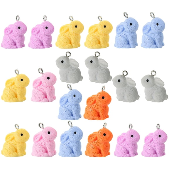 ETHZZLE 20pcs Animal Charms for Bracelets Resin Assorted Color Cute Design for DIY Enthusiasts