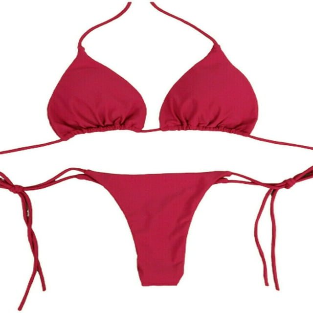 Women Swimwear Micro Bikini Set Tie Side G-String Thong Beach Swimsuit