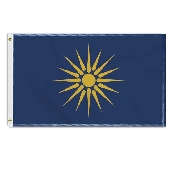 shiyou-3×5 FT Greek Macedonia Flag, Large 100D Greece Macedonian Outdoor Banner,Doube Side Printing Decor For Patio Garden With Brass Gromment