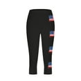 thumbnail image 4 of Patriotic Yoga Leggings - Stars Print High Rise Workout Capris, 4 of 4