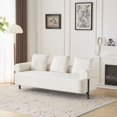thumbnail image 3 of 78" Modern 3-Seater Beige Upholstered Sofa, Oversized Boucle Fabric Couch with Plush Pillows, Solid Wood Frame for Living Room, Bedroom, Apartment, 3 of 7