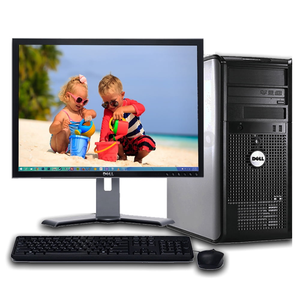 Restored Dell Optiplex Desktop PC Tower Windows 10 Intel Core 2 Duo Processor 4GB Ram 80GB Hard Drive DVD Wifi with a 17" Monitor (Refurbished)